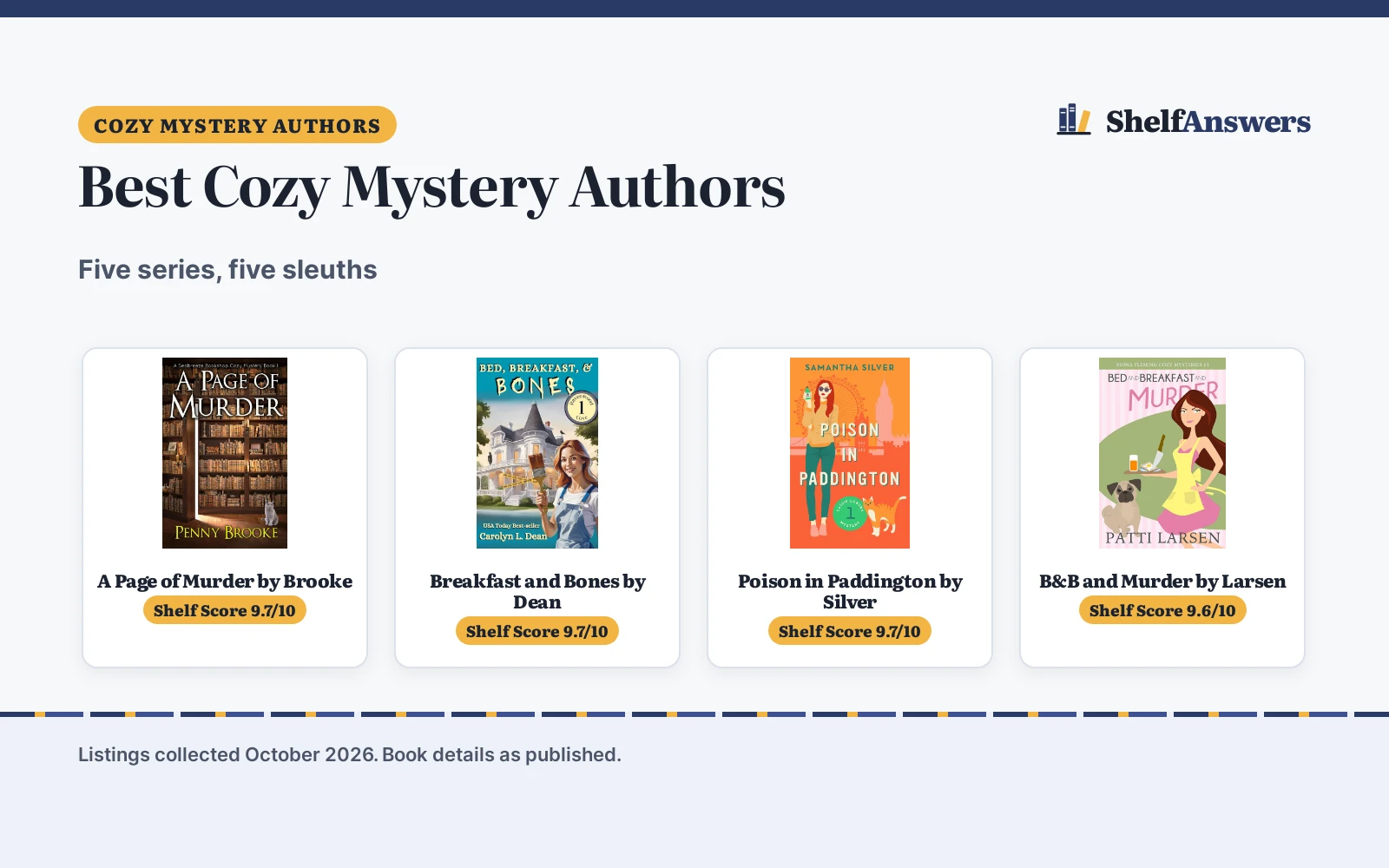 Best Cozy Mystery Authors (2026): 5 Series Compared