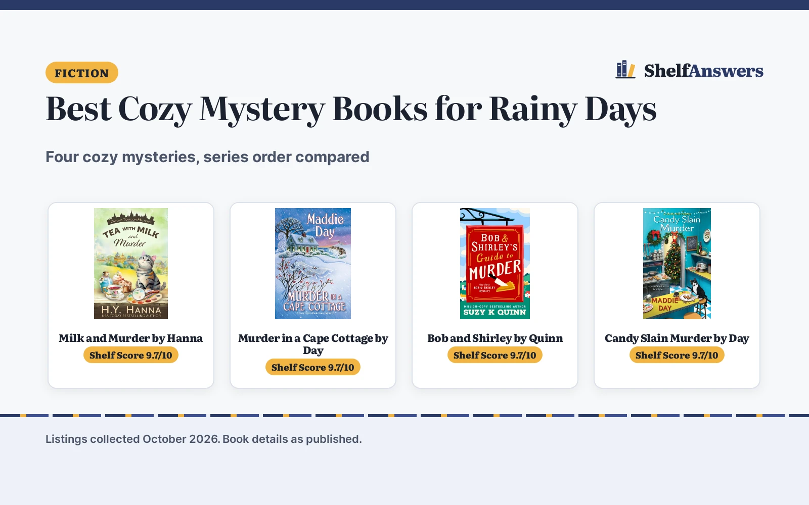 Best Cozy Mystery Books for Rainy Days (2026)