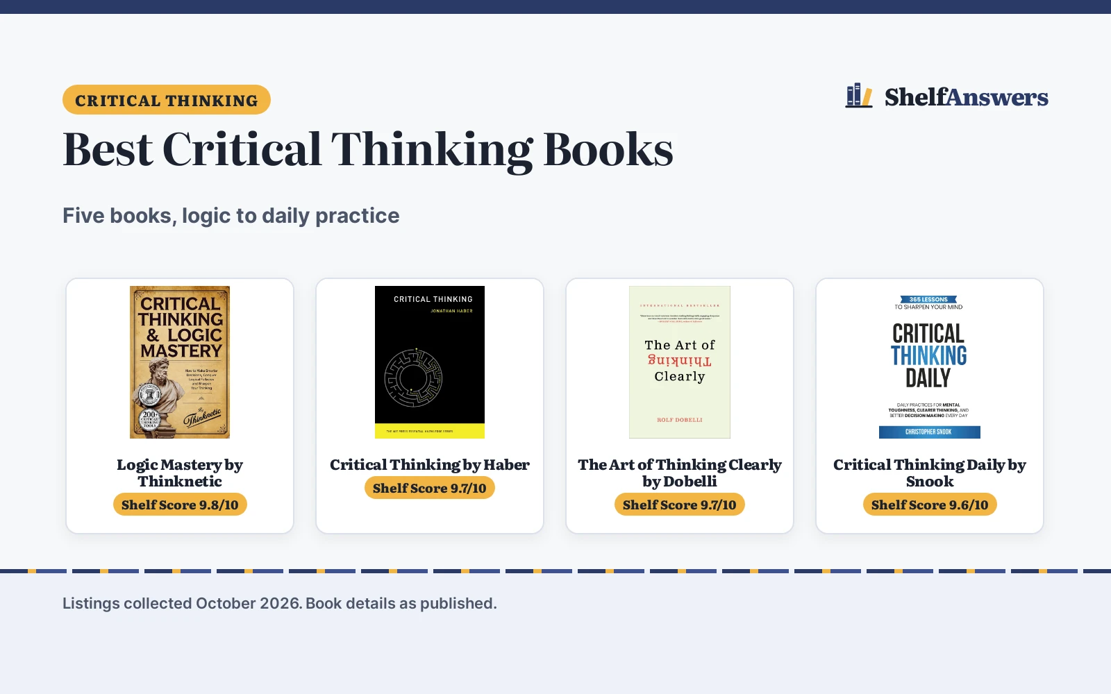 Best Critical Thinking Books (2026): 5 Picks by Reader