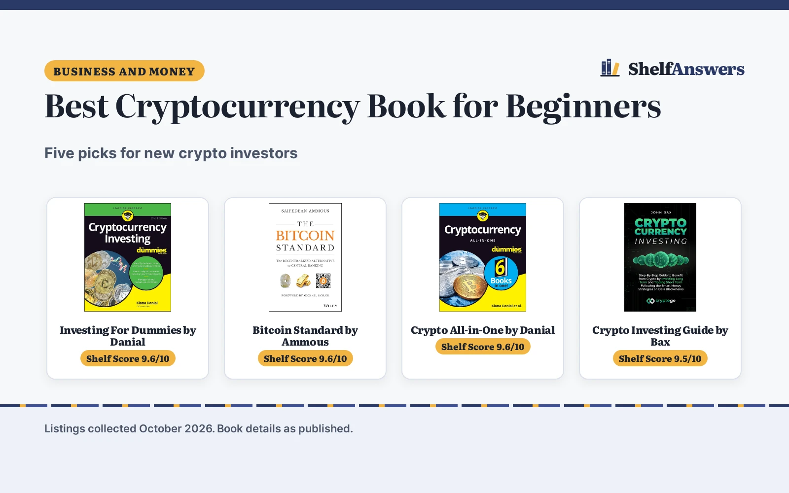 Best Cryptocurrency Book for Beginners (2026): 5 Picks Compared