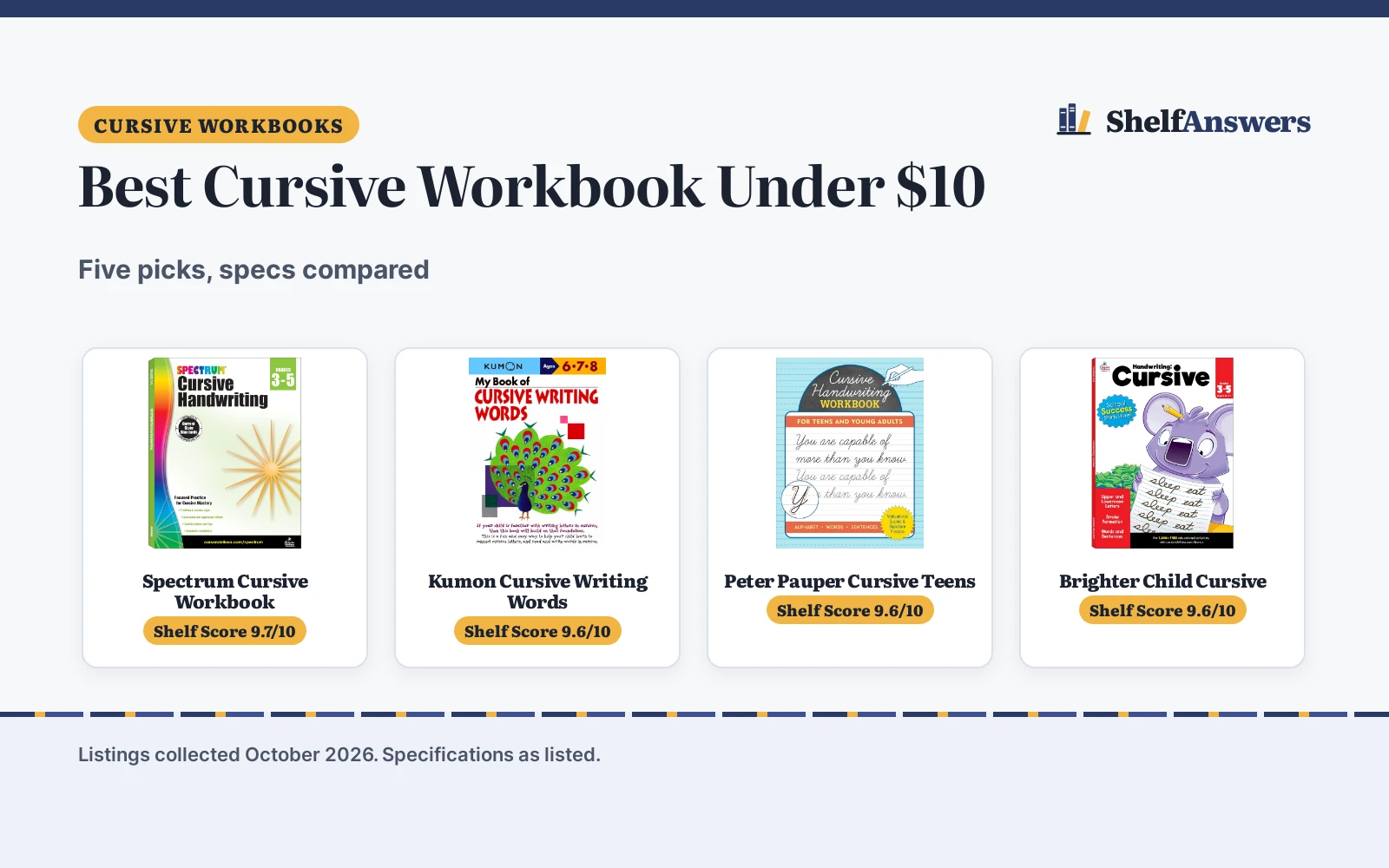 Best Cursive Workbook Under $10 (2026): 5 Compared