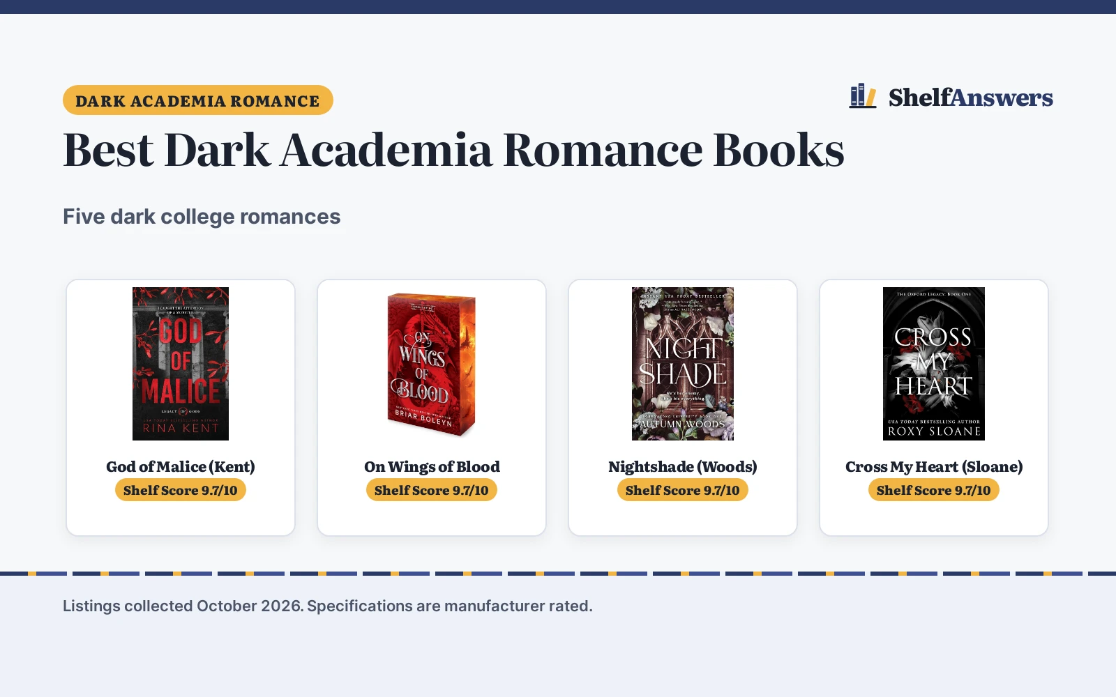 Best Dark Academia Romance Books (2026): 5 Picks