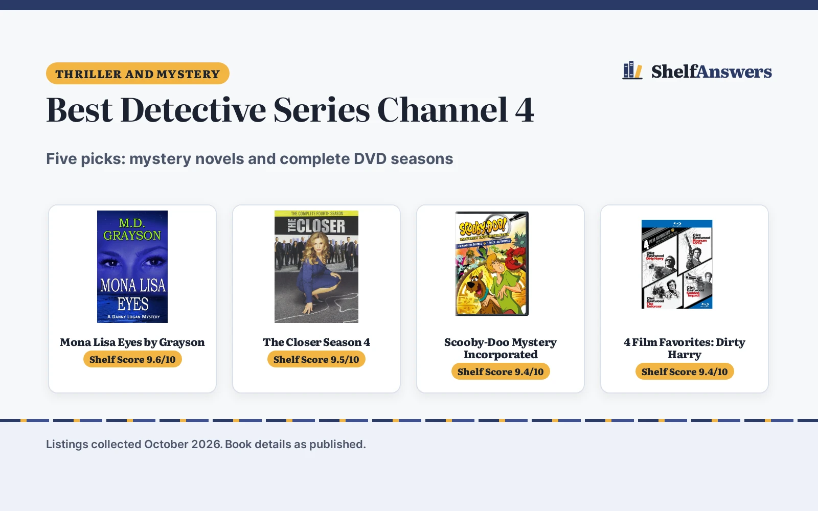 Best Detective Series Channel 4: 5 Books and DVDs Compared