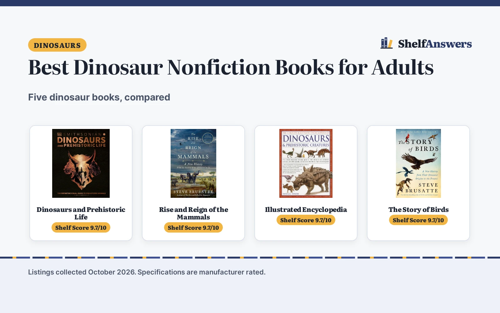 Best Dinosaur Nonfiction Books for Adults (2026): 5 Compared