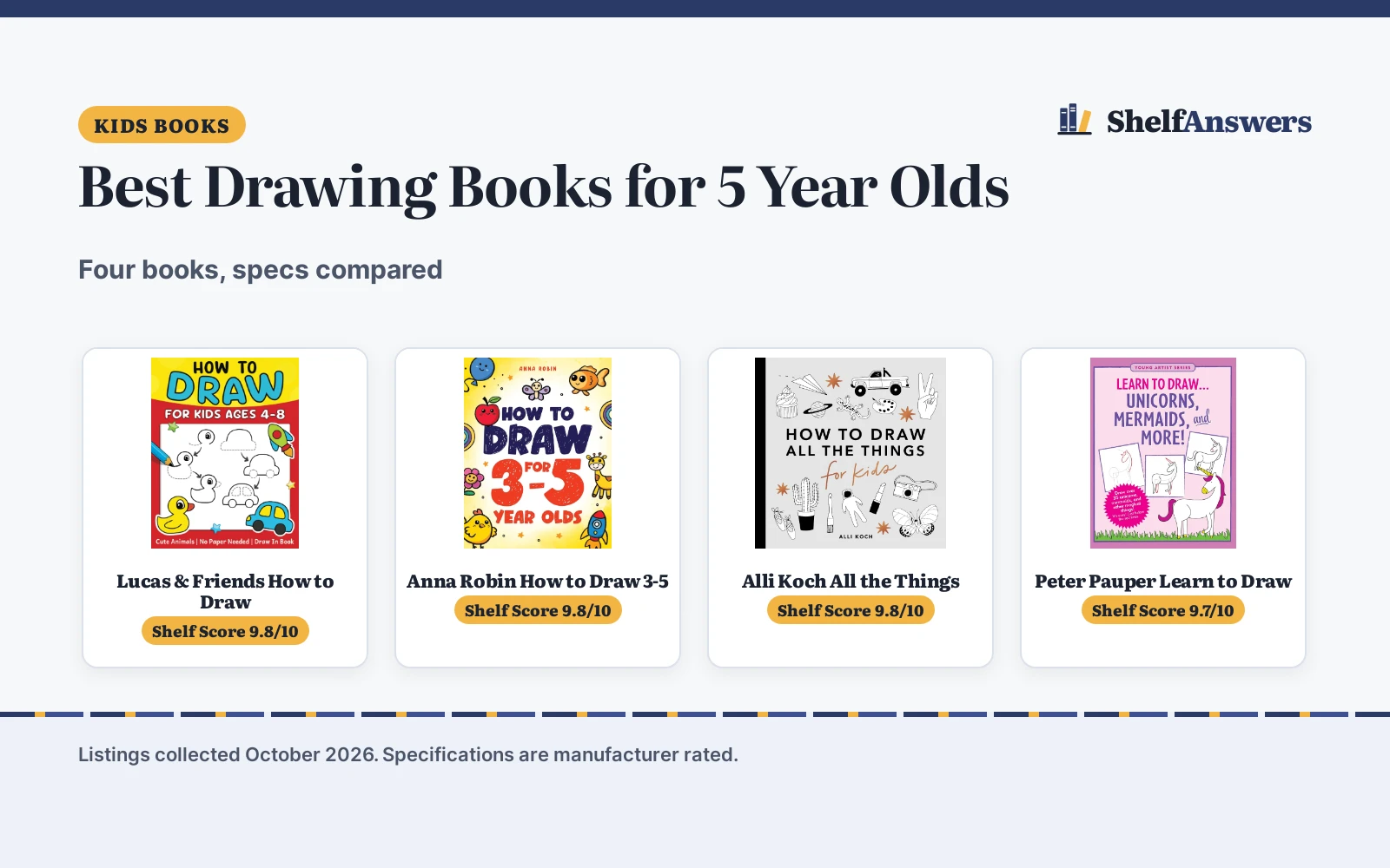 Best Drawing Books for 5 Year Olds (2026): 4 Compared