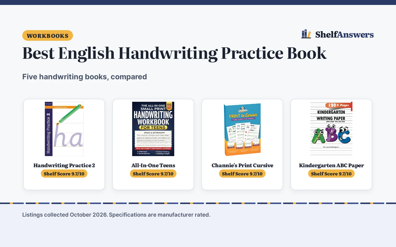 Best English Handwriting Practice Book (2026): 5 Compared