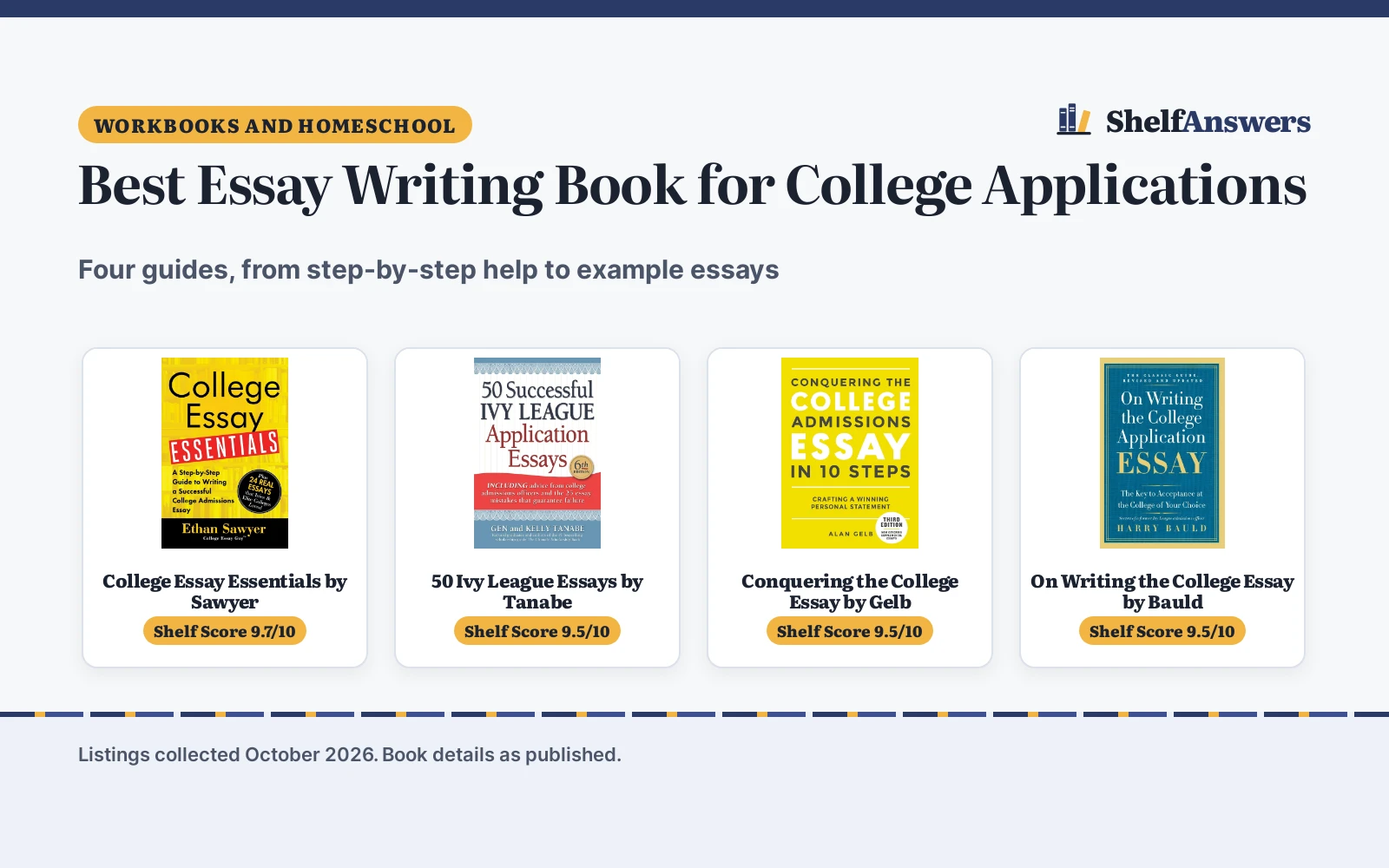 Best Essay Writing Book for College Applications (2026)