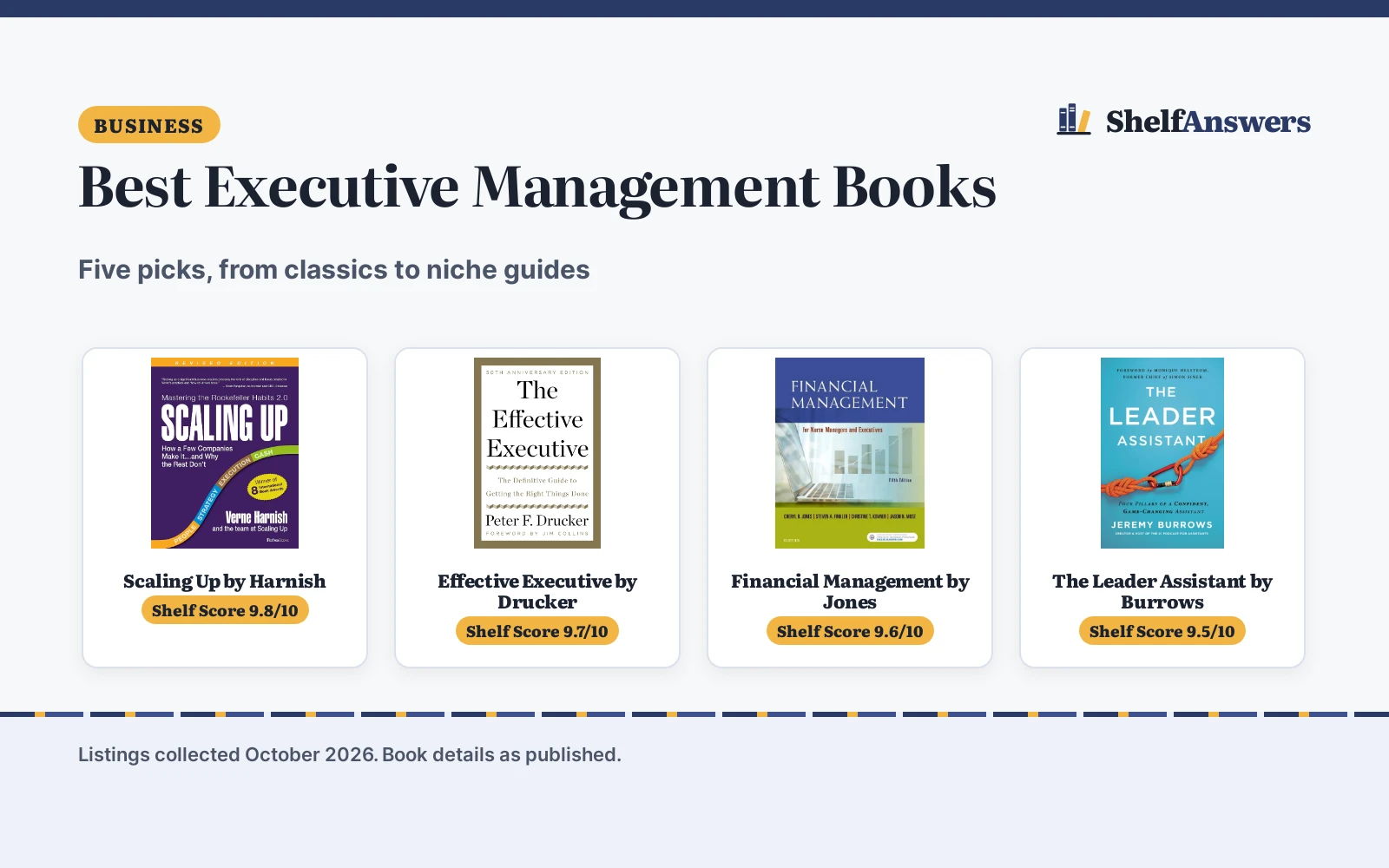 Best Executive Management Books (2026): 5 Picks Compared