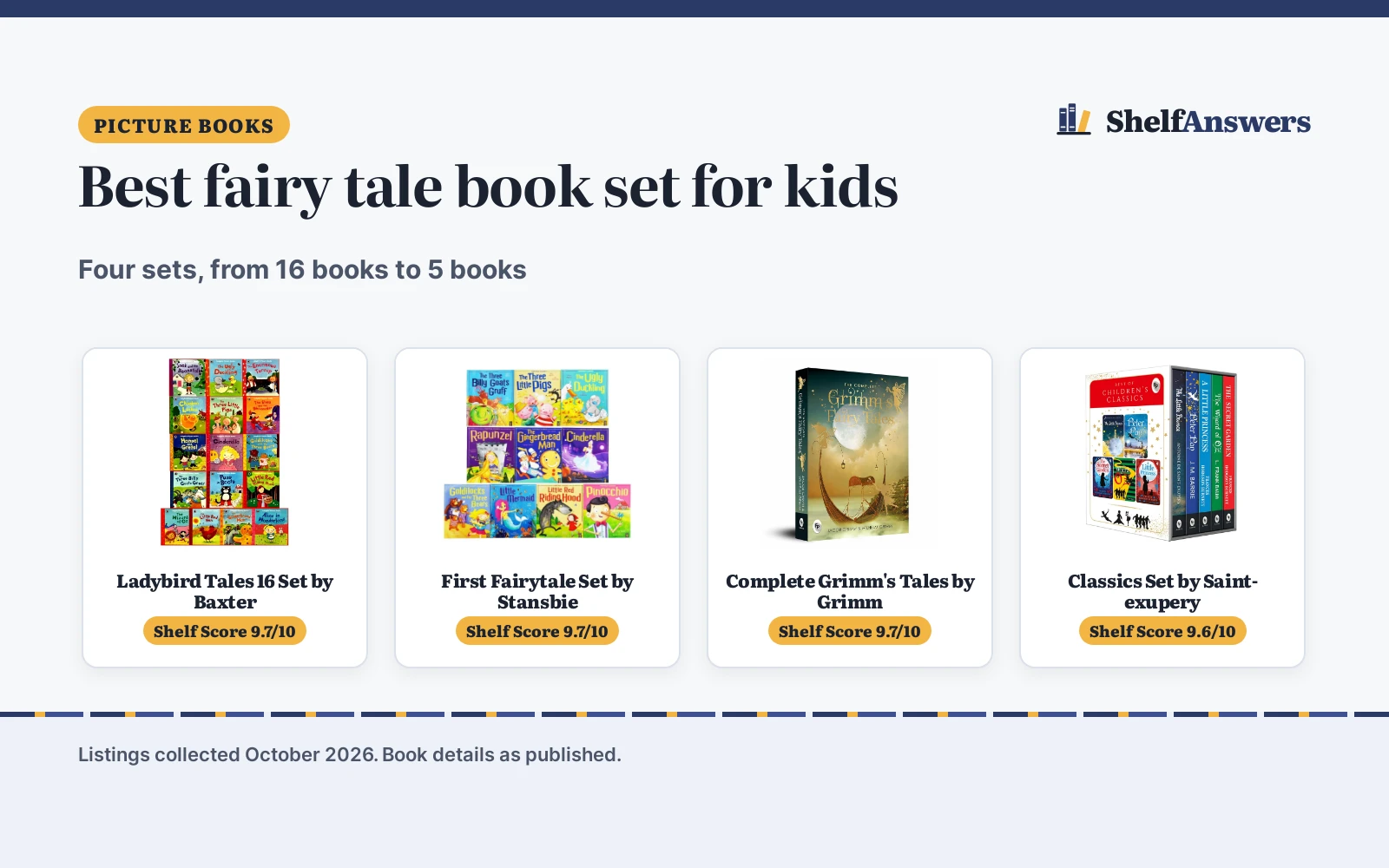 Best Fairy Tale Book Set for Kids (2026): 4 Sets Compared