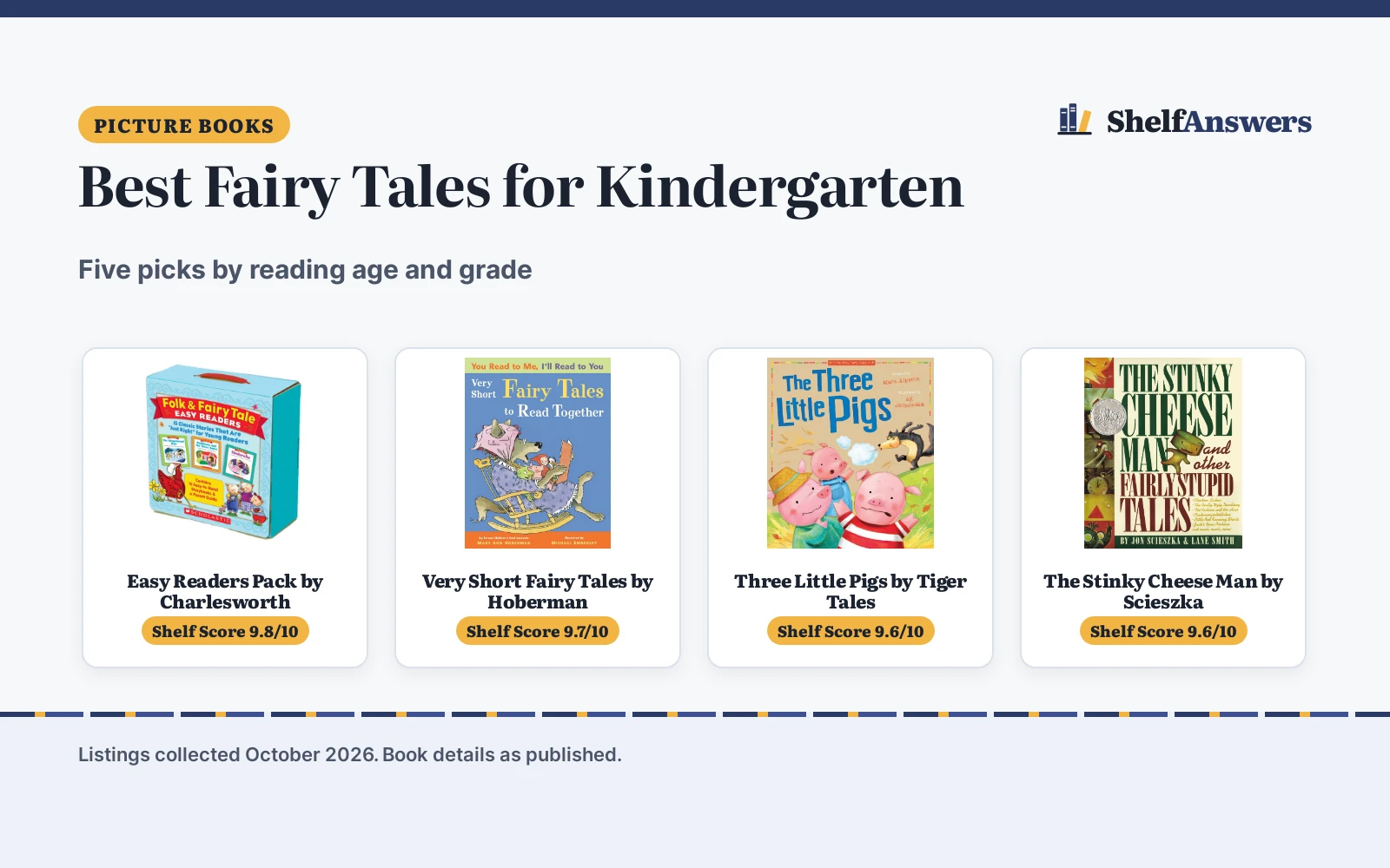 Best Fairy Tales for Kindergarten (2026): 5 Picks Compared