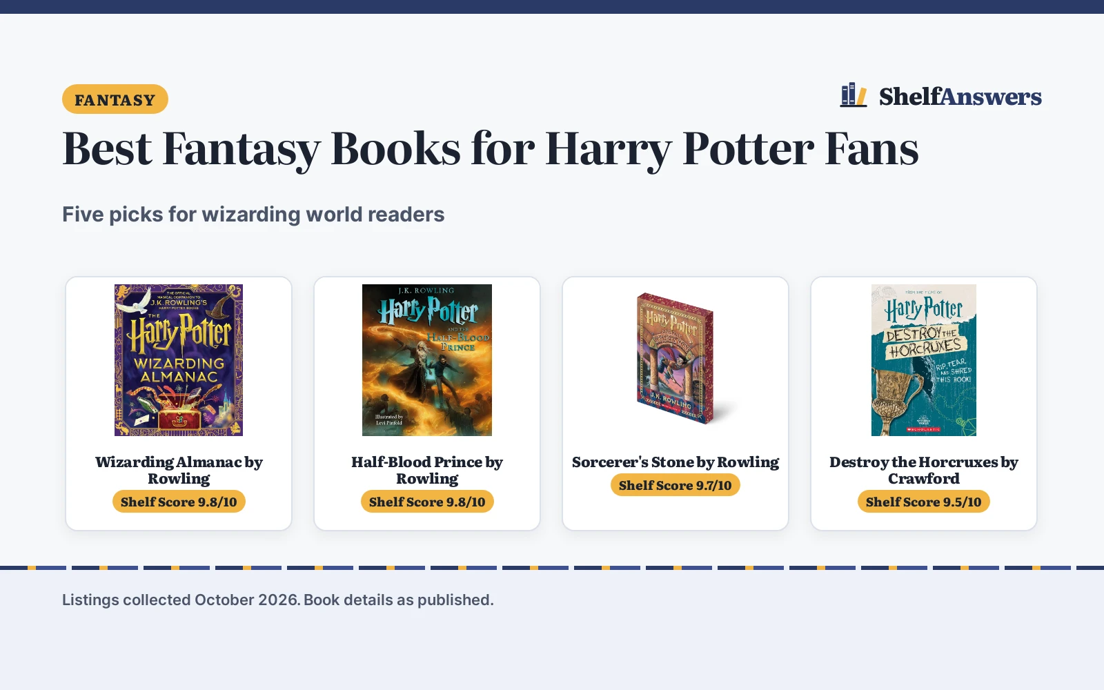 Best Fantasy Books for Harry Potter Fans (2026): 5 Top Picks