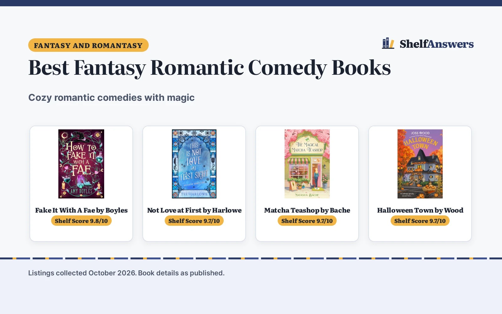Best Fantasy Romantic Comedy Books (2026): 5 Picks Compared
