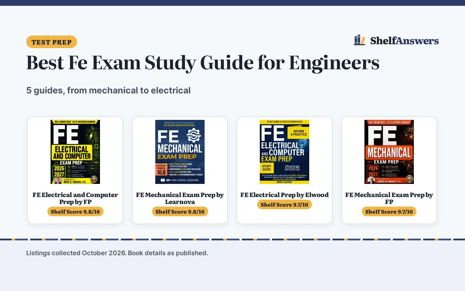 Best Fe Exam Study Guide for Engineers (2026): 5 Picks Compared