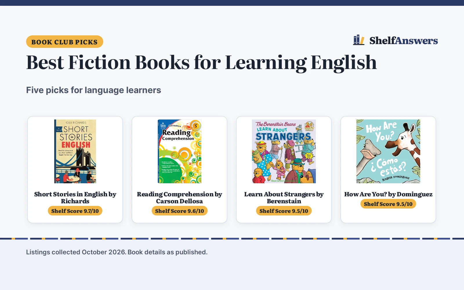 Best Fiction Books for Learning English (2026): 5 Picks