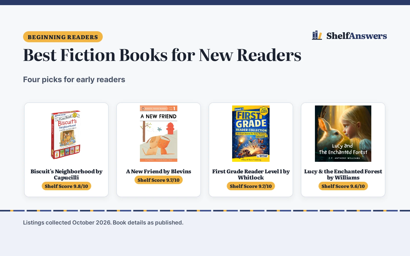 Best Fiction Books for New Readers (2026): 4 Picks Compared