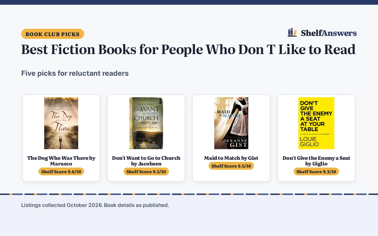 Best Fiction Books for People Who Don T Like to Read (2026)