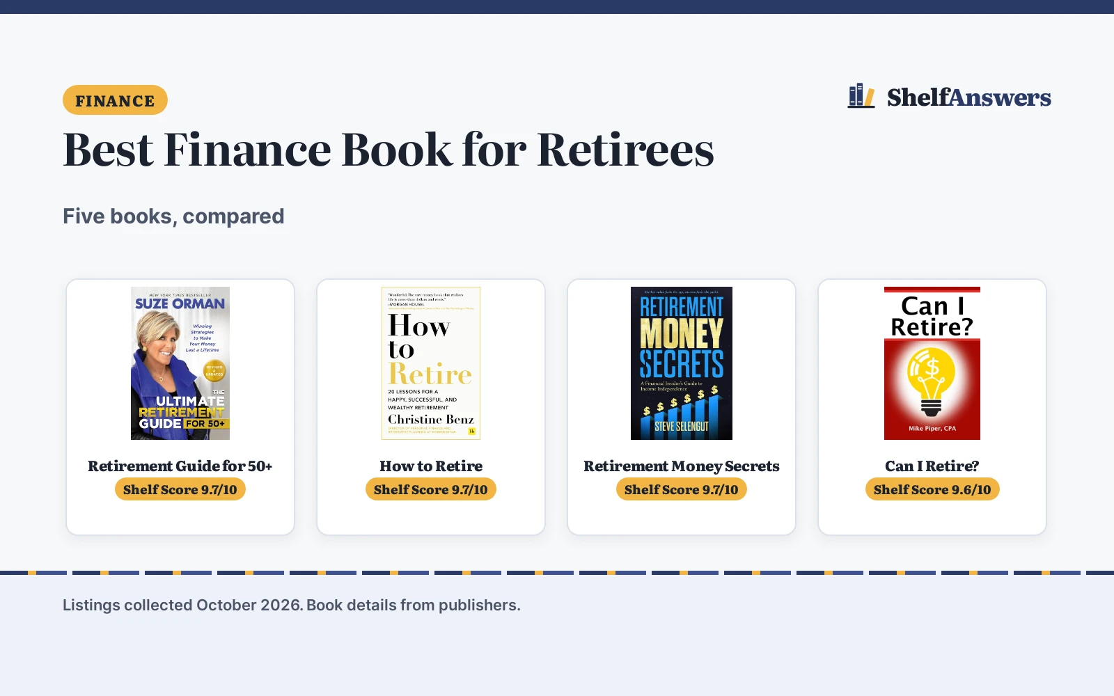 Best Finance Book for Retirees (2026): 5 Compared
