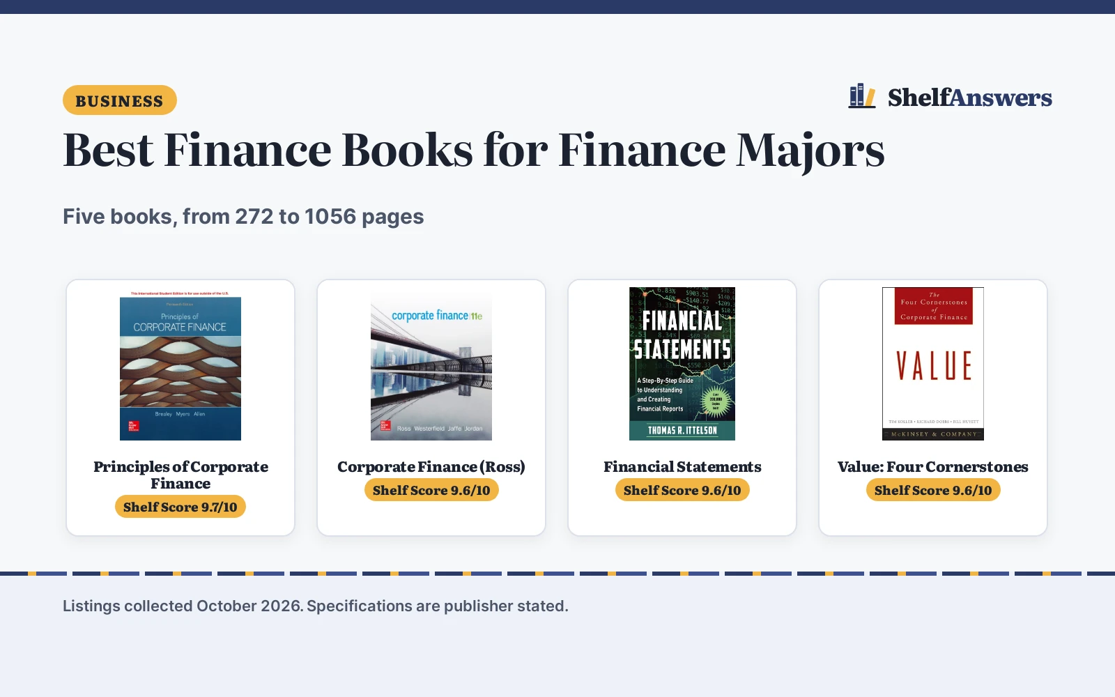 Best Finance Books for Finance Majors (2026): 5 Compared