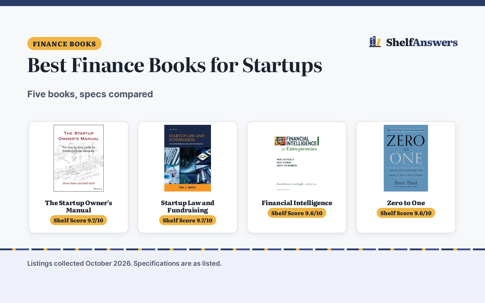 Best Finance Books for Startups (2026): 5 Compared