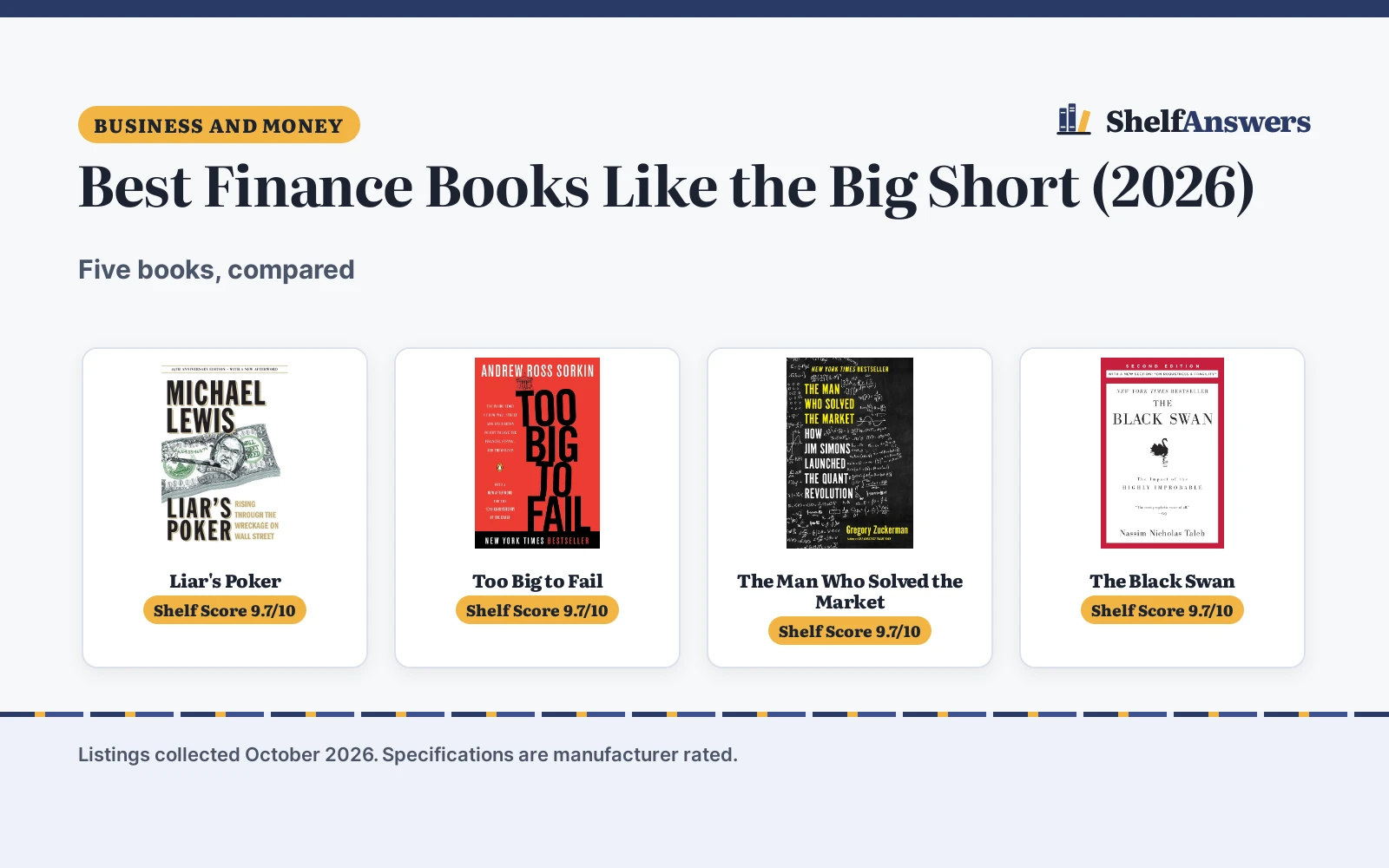 Best Finance Books Like the Big Short (2026): 5 Compared