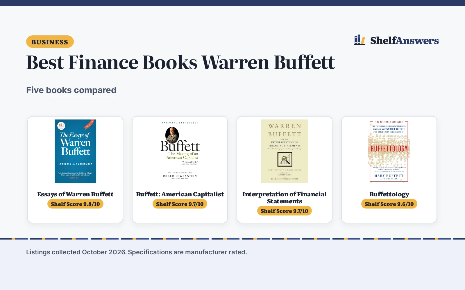 Best Finance Books Warren Buffett (2026): 5 Compared