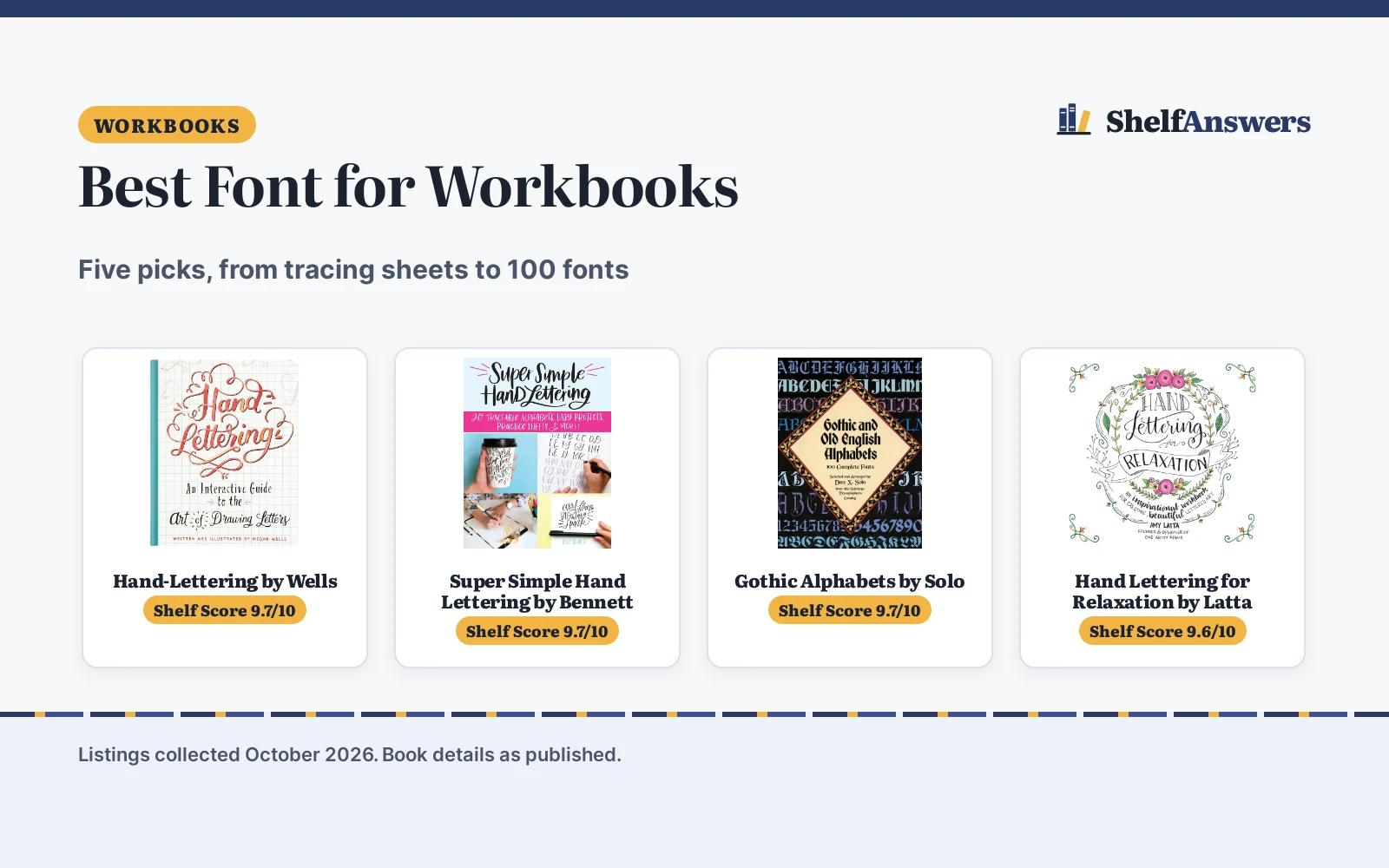 Best Font for Workbooks (2026): 5 Lettering Picks Compared