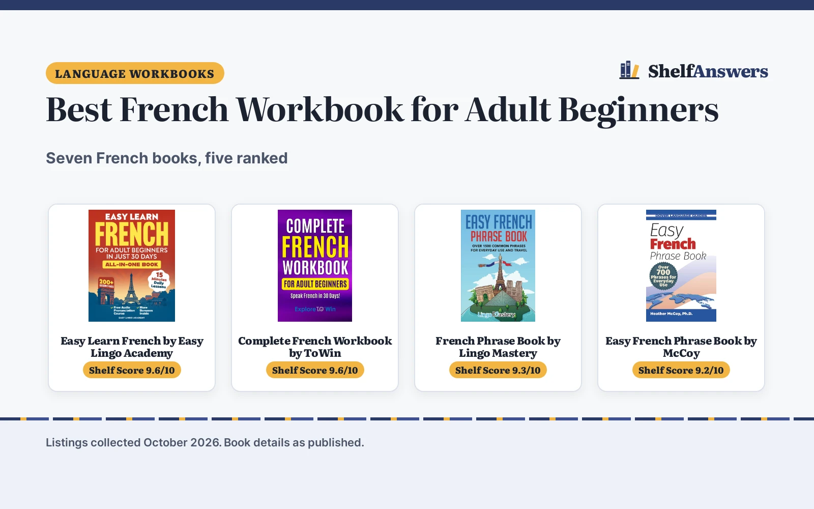 Best French Workbook for Adult Beginners (2026)