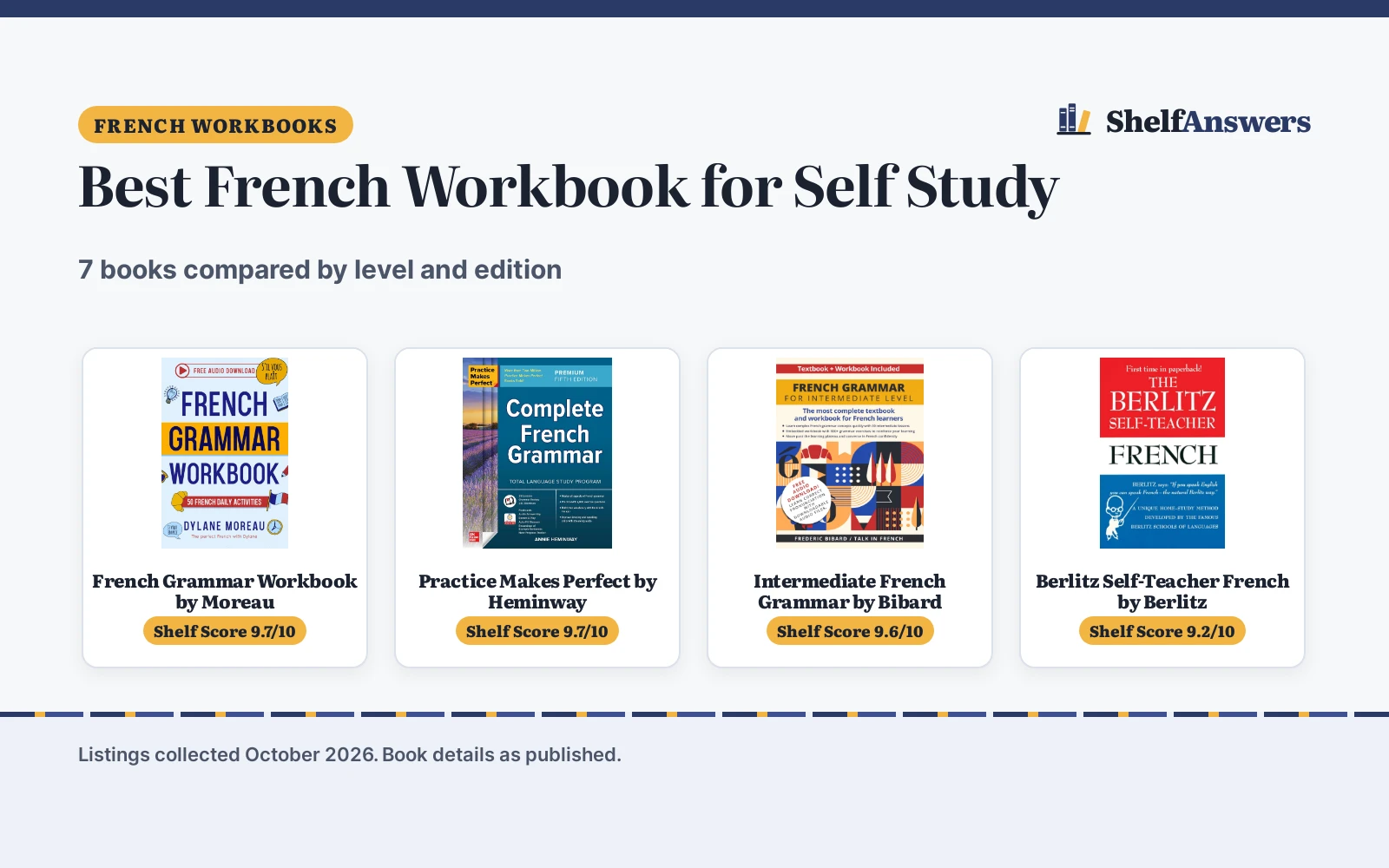 Best French Workbook for Self Study (2026): 7 Picks Compared
