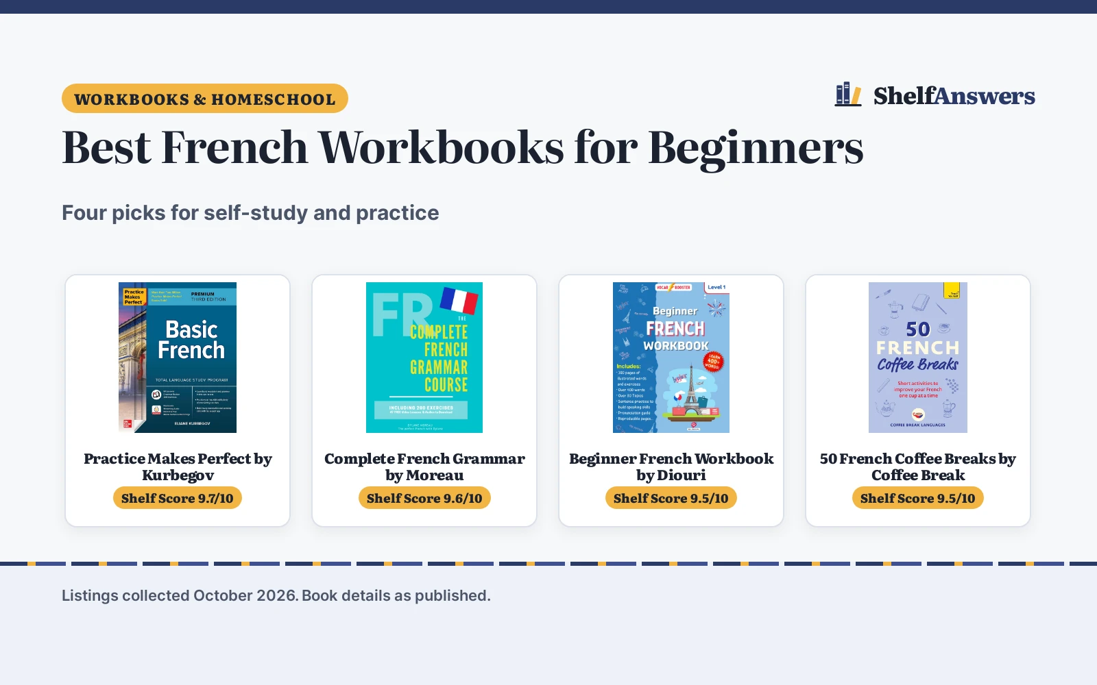 Best French Workbooks for Beginners (2026): 4 Picks Compared