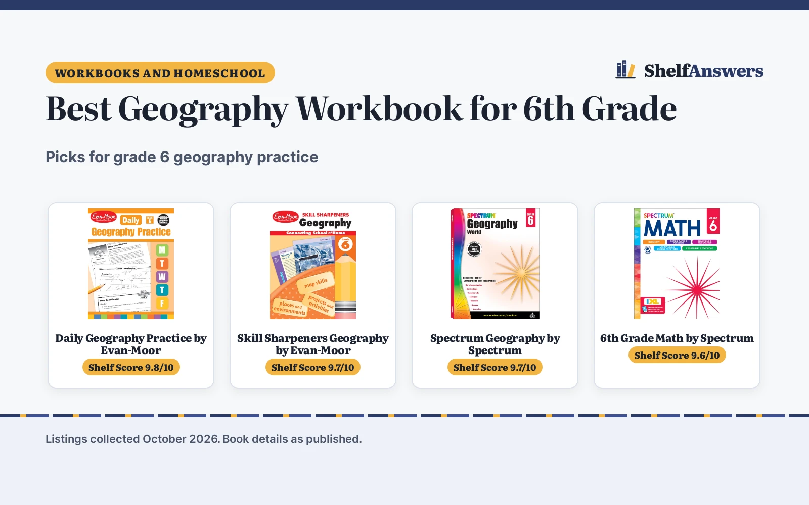 Best Geography Workbook for 6th Grade (2026): 5 Picks