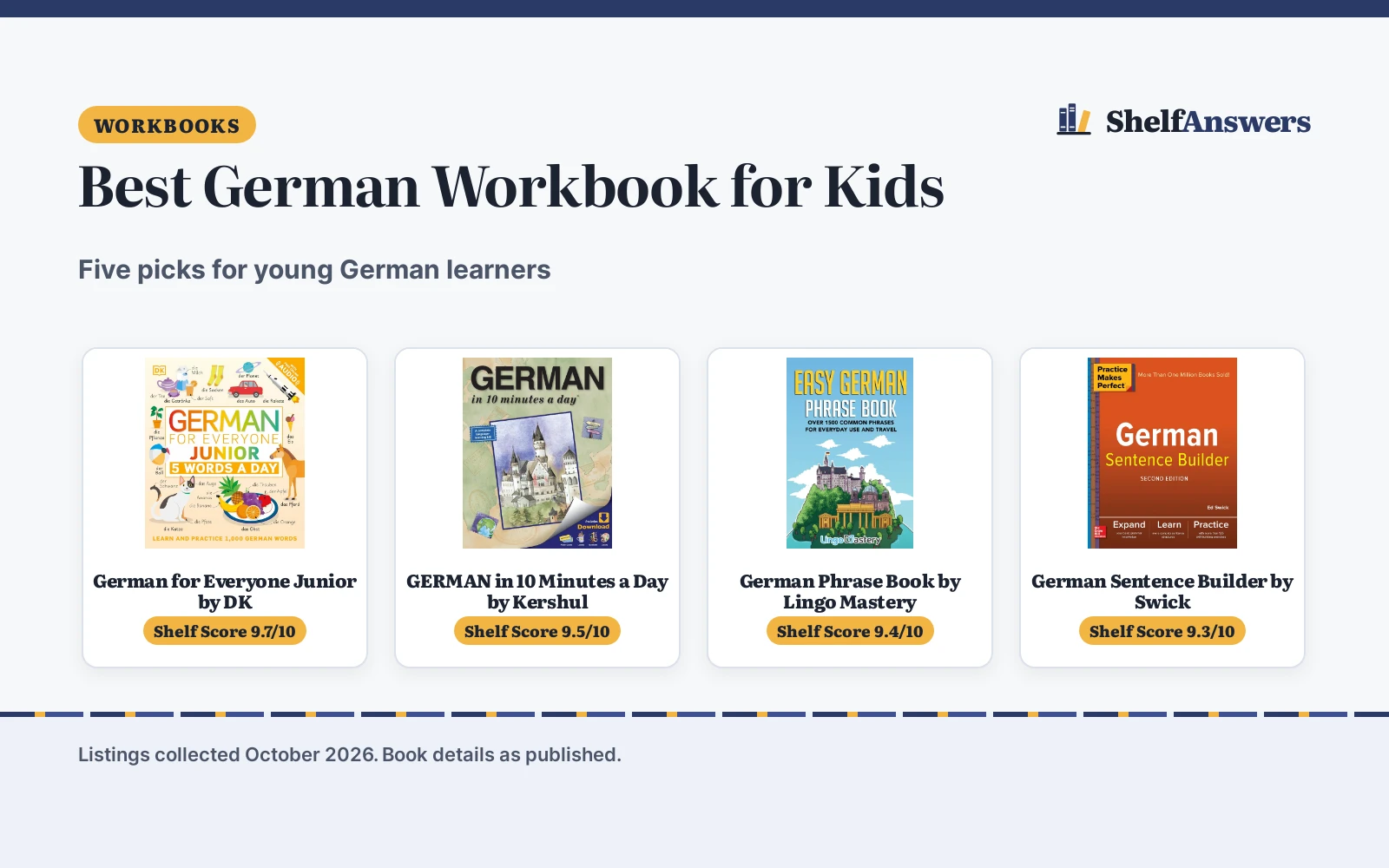 Best German Workbook for Kids (2026): 5 Picks Compared