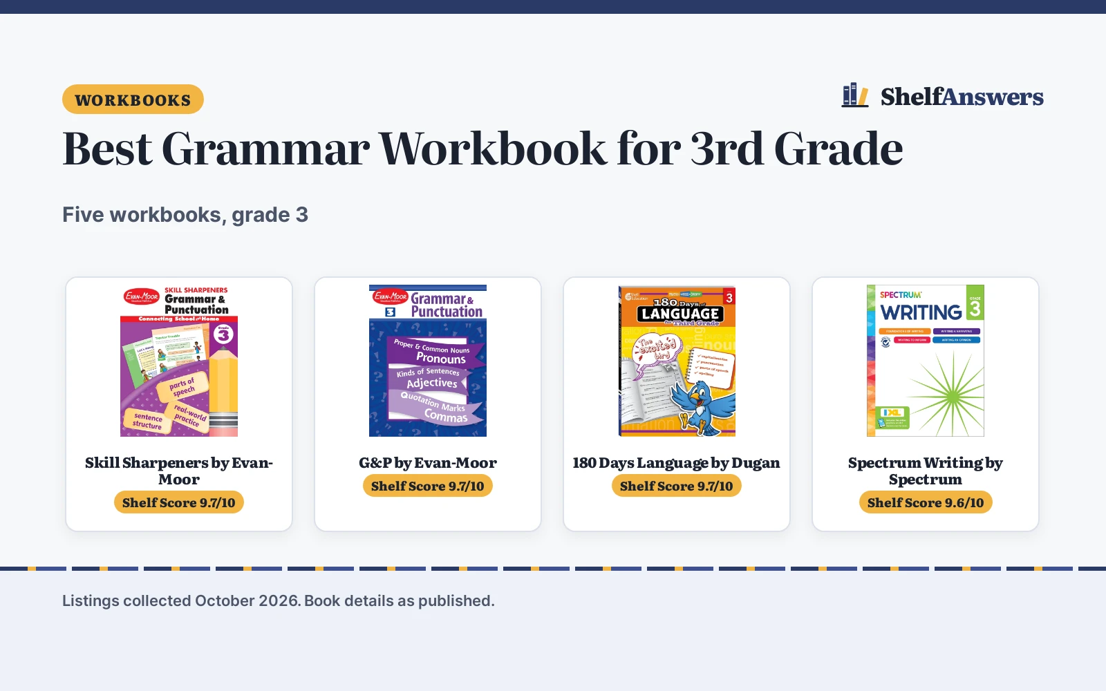 Best Grammar Workbook for 3rd Grade (2026): 5 Compared