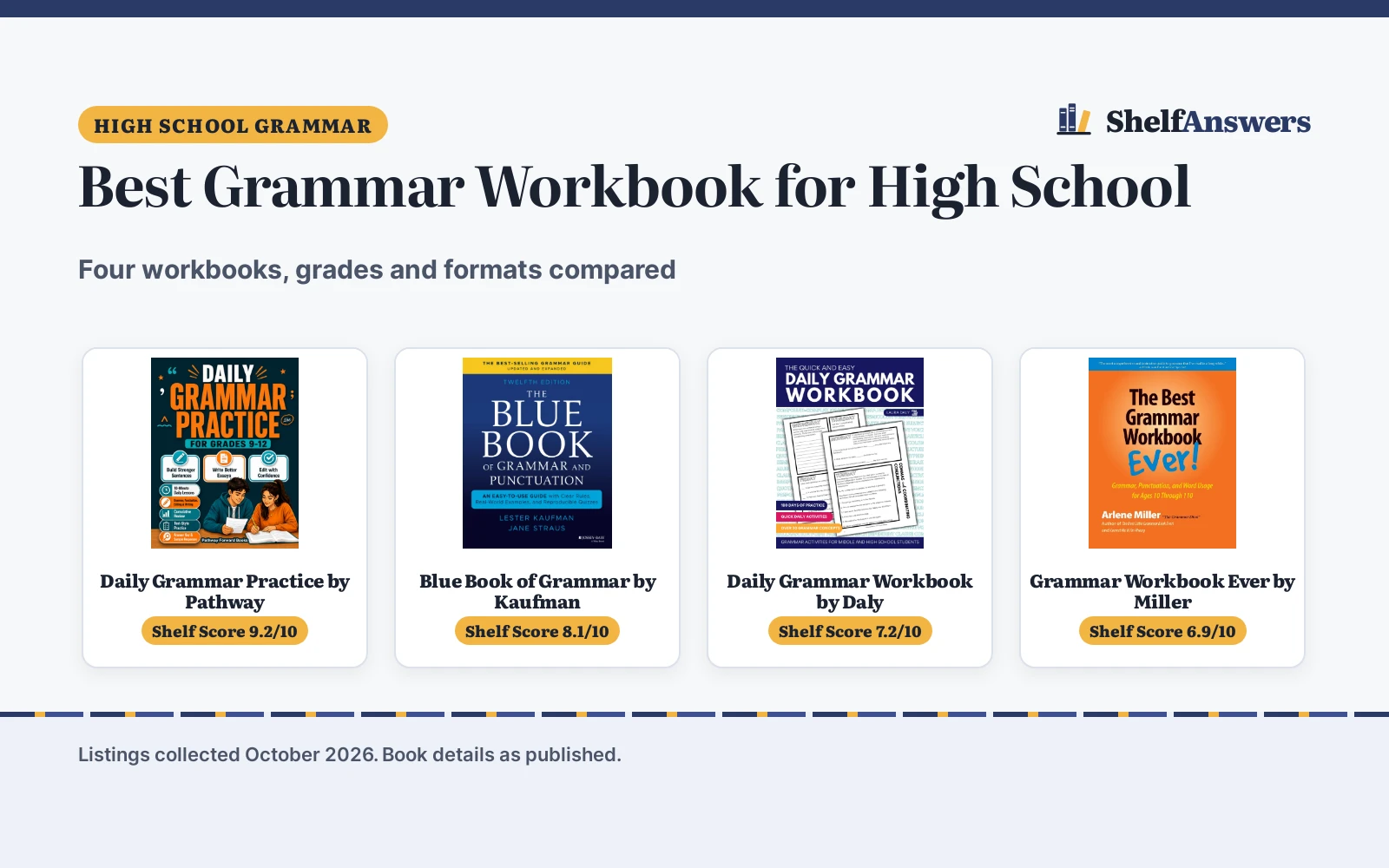 Best Grammar Workbook for High School (2026): 4 Picks