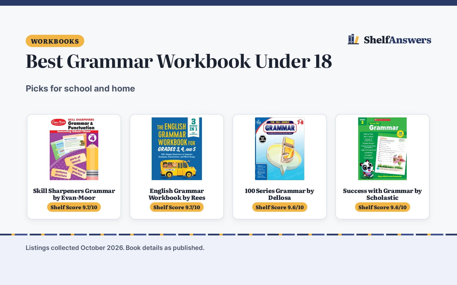 Best Grammar Workbook Under 18 (2026): Picks for School