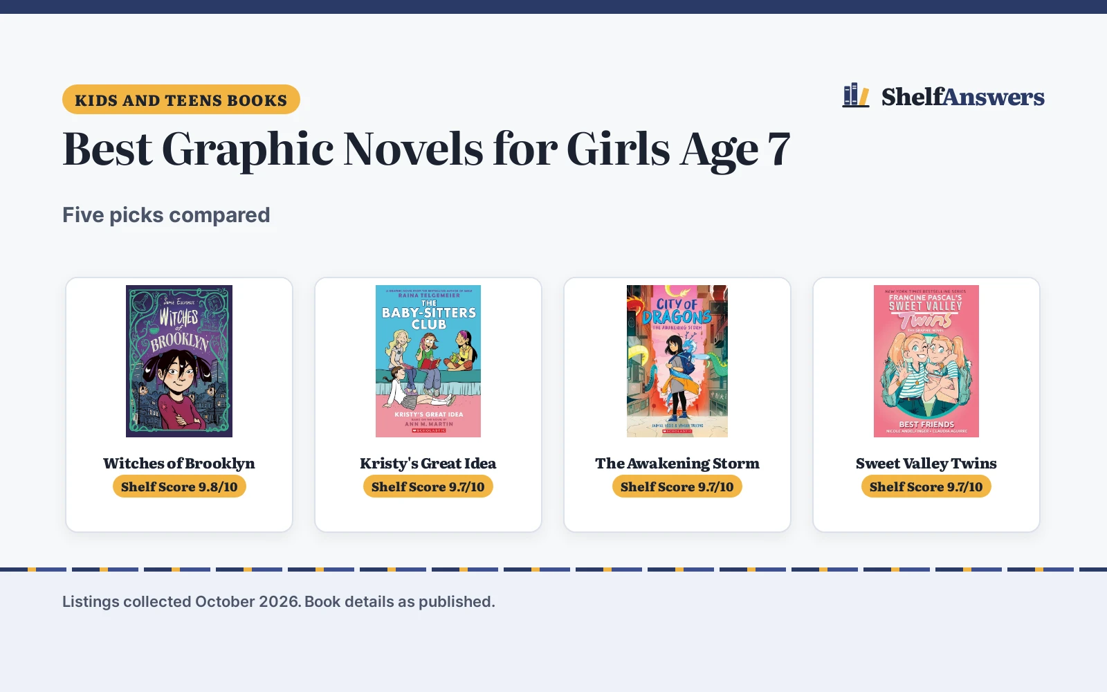 Best Graphic Novels for Girls Age 7 (2026): 5 Compared
