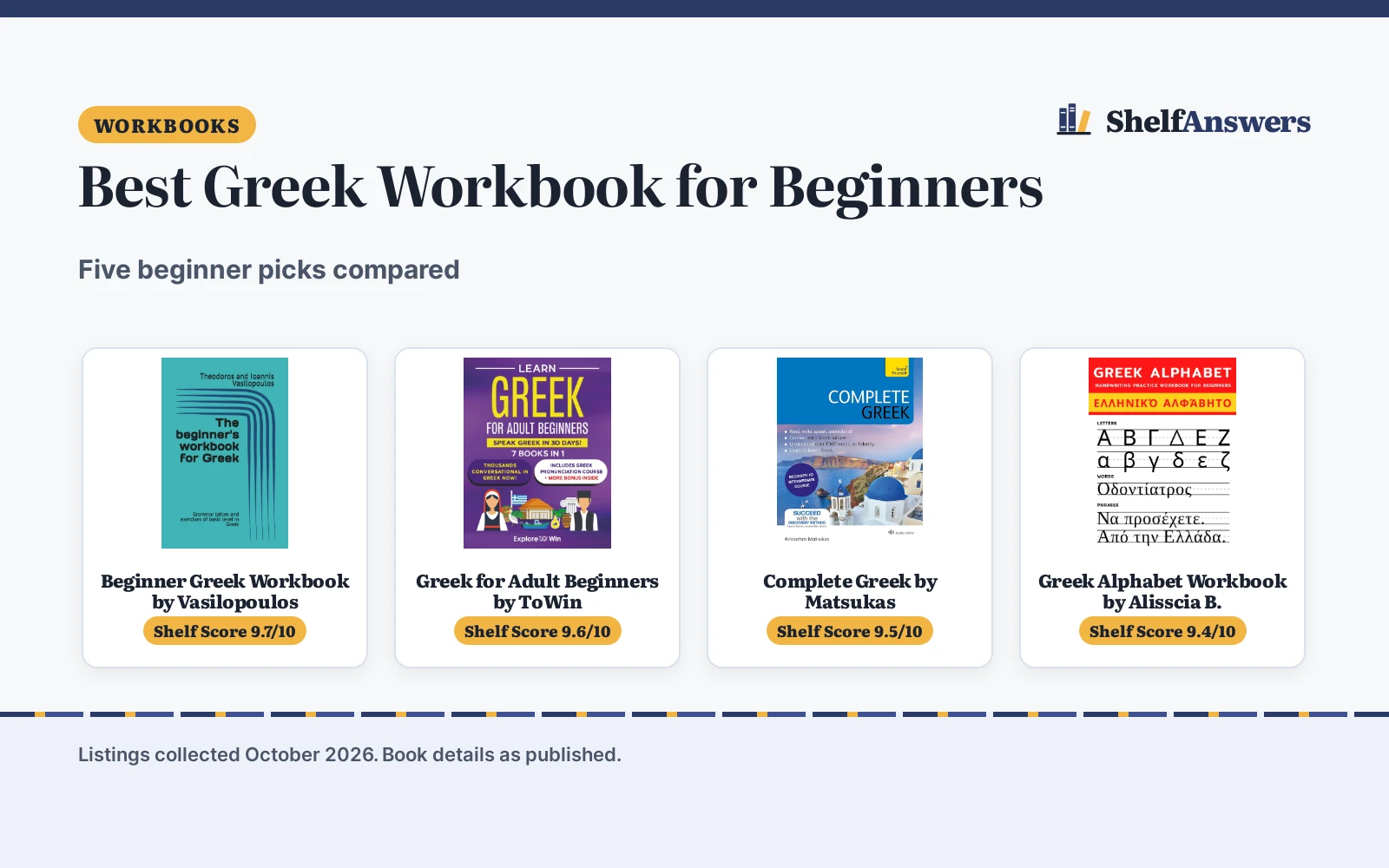 Best Greek Workbook for Beginners (2026): 5 Picks Compared