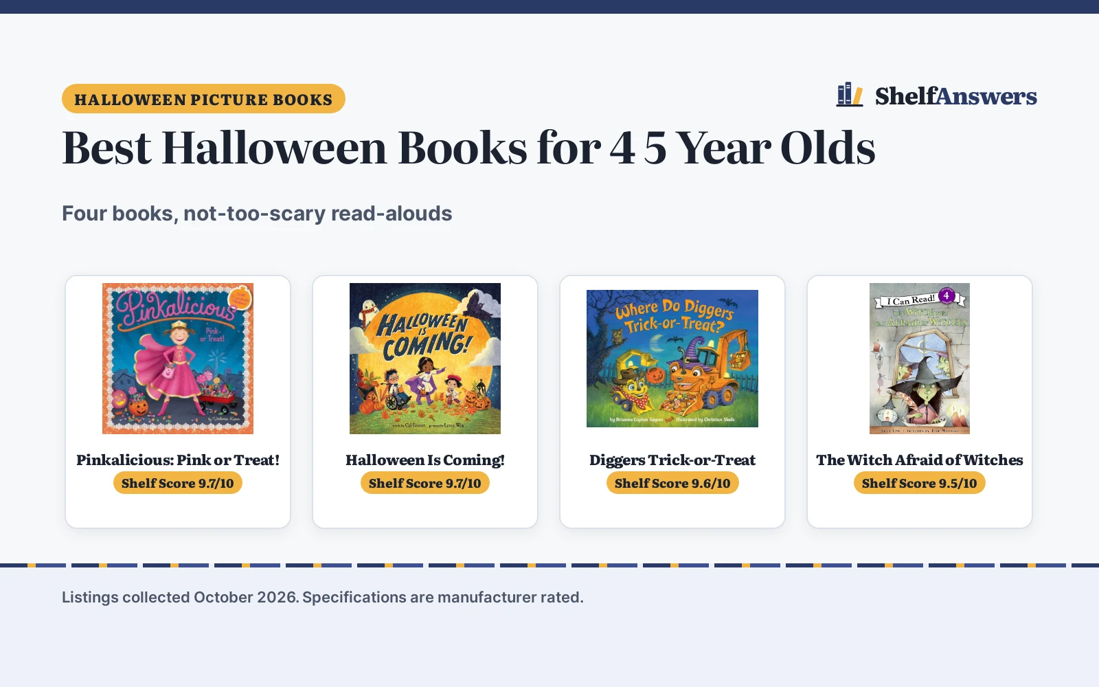 Best Halloween Books for 4 5 Year Olds (2026): 4 Picks Compared
