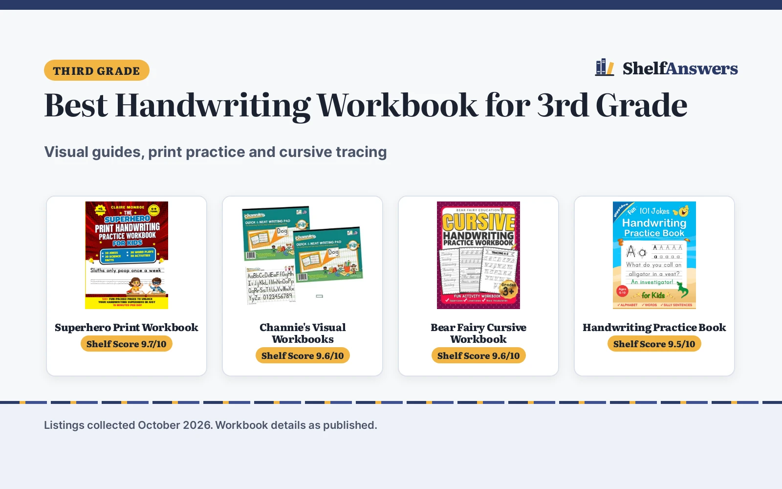 Best Handwriting Workbook for 3rd Grade (2026)