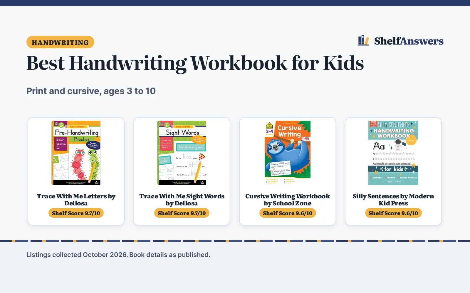 Best Handwriting Workbook for Kids (2026): 5 Picks Compared