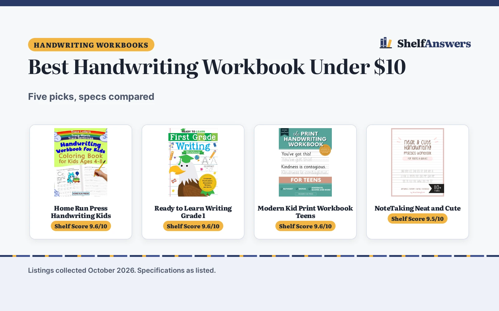Best Handwriting Workbook Under $10 (2026): 5 Compared