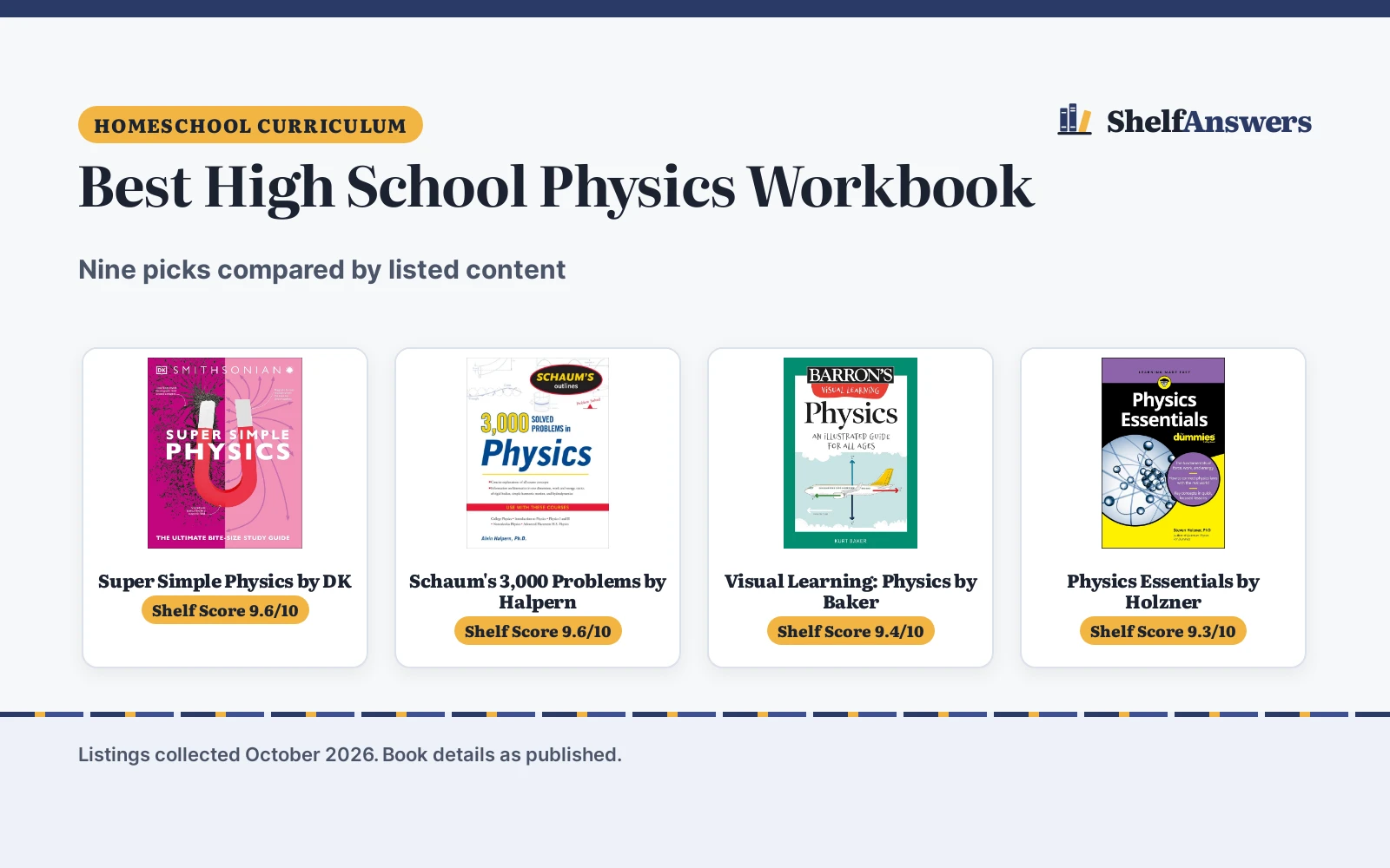 Best High School Physics Workbook (2026): 9 Picks Compared