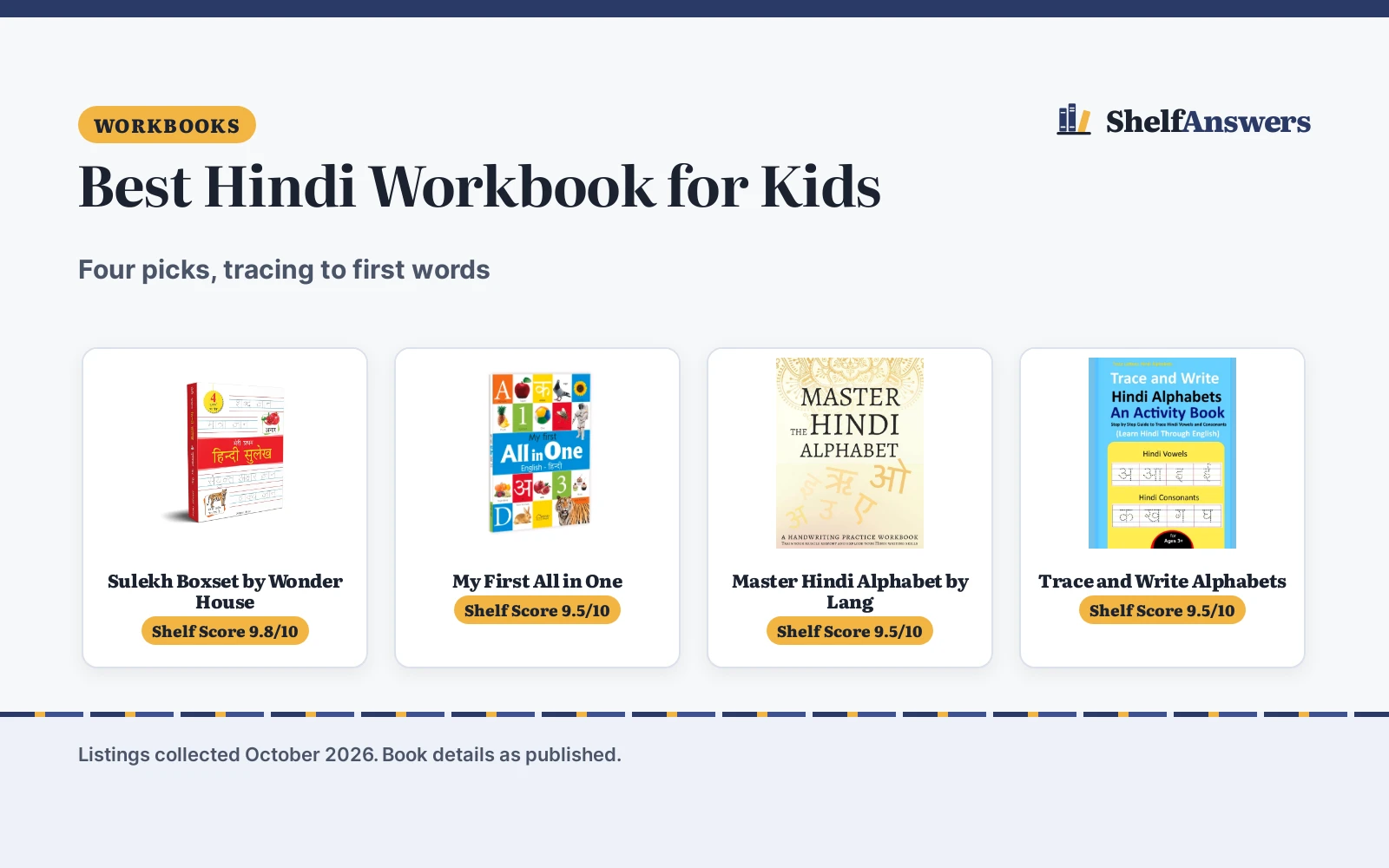 Best Hindi Workbook for Kids (2026): 4 Picks Compared