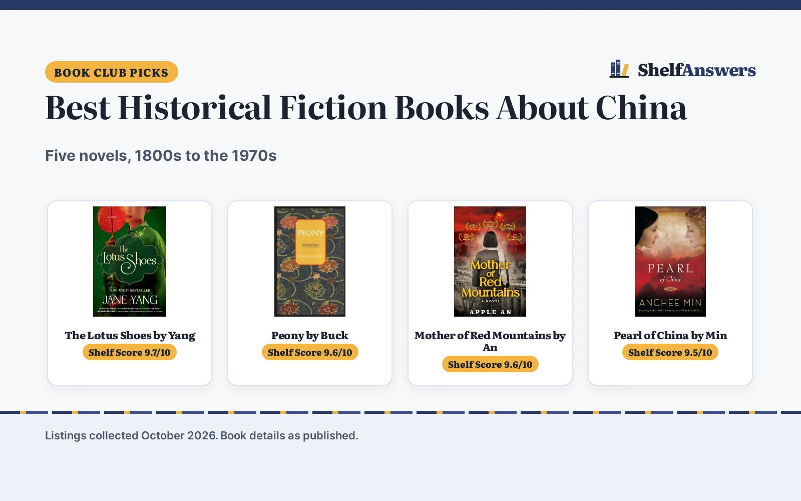 Best Historical Fiction Books About China (2026)