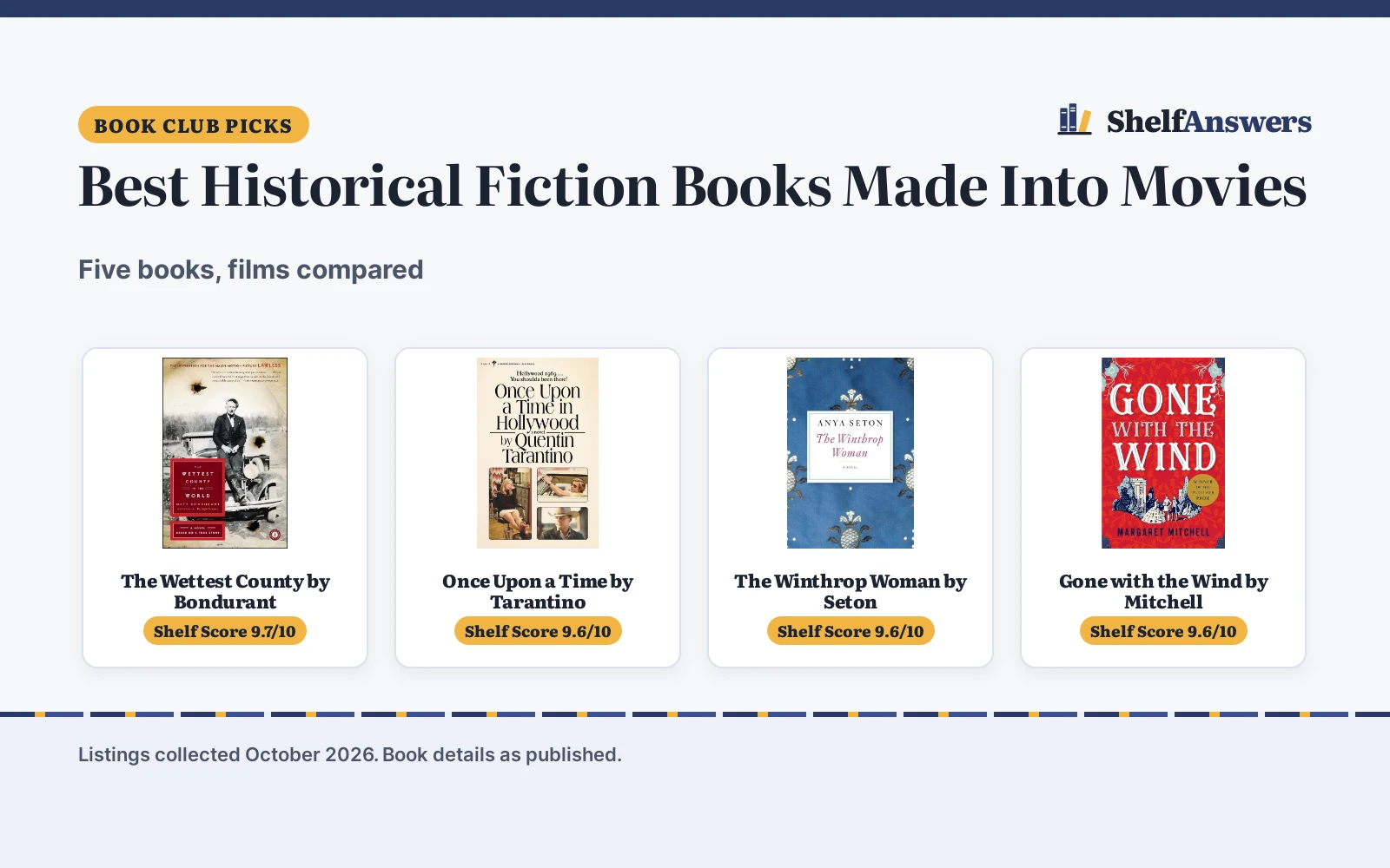 Best Historical Fiction Books Made Into Movies: 5 Compared