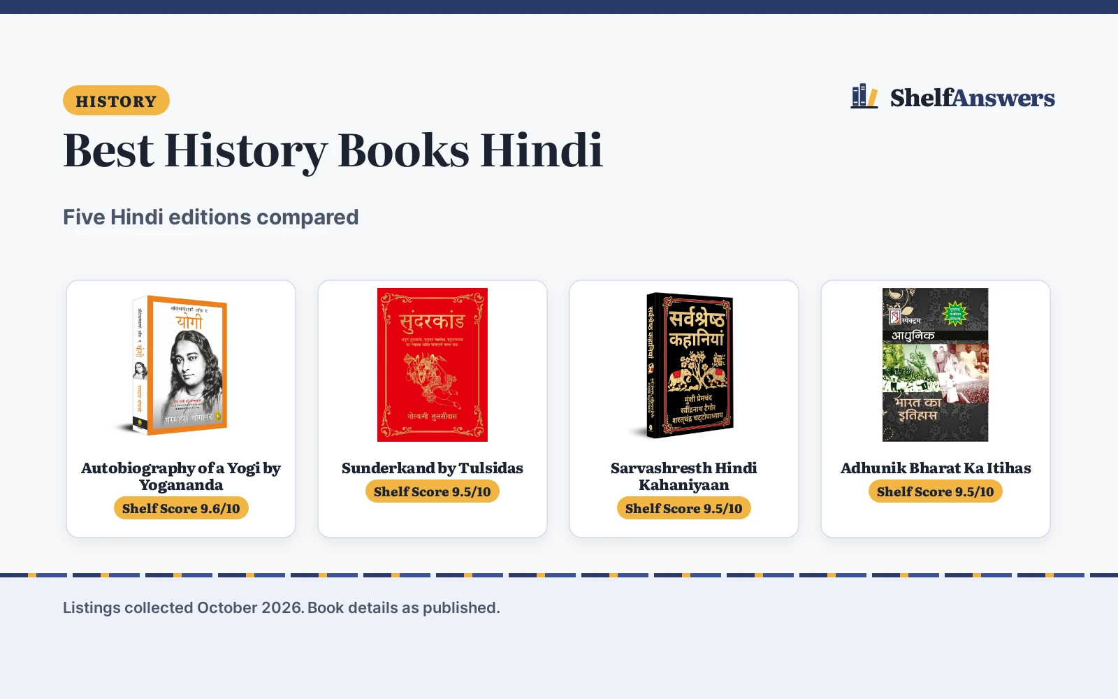 Best History Books Hindi (2026): 5 Picks Compared