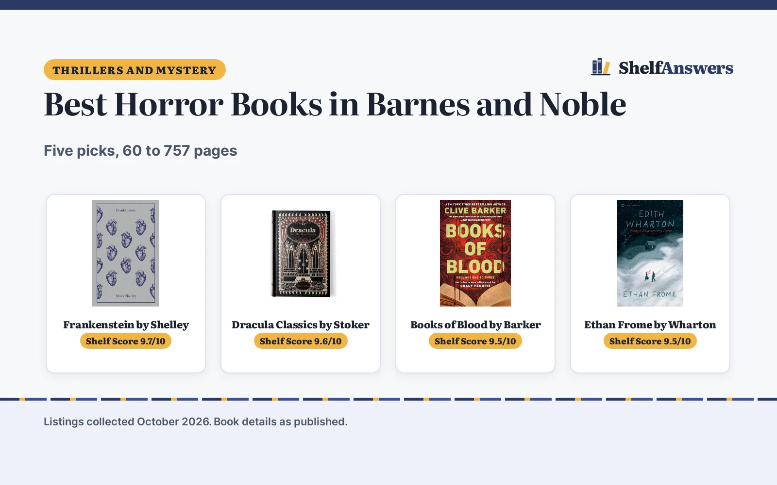 Best Horror Books in Barnes and Noble: 5 Picks
