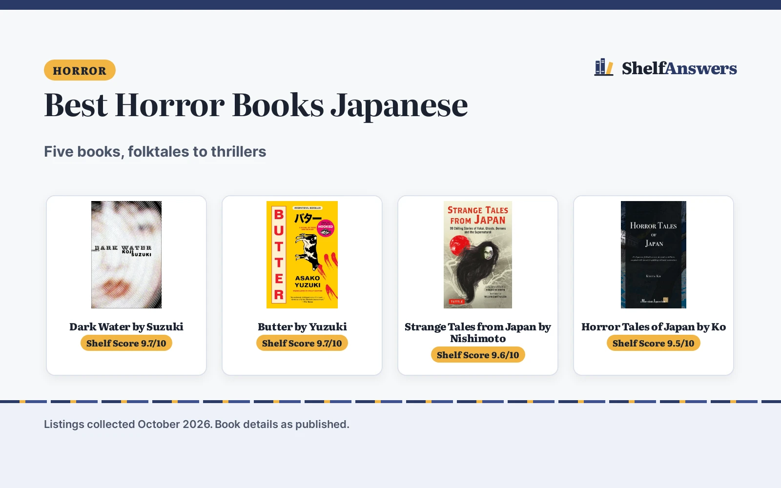 Best Horror Books Japanese (2026): 5 Compared