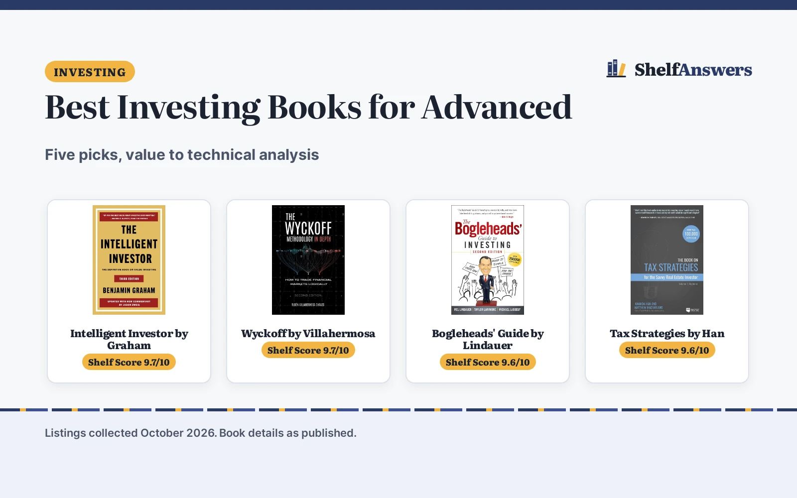 Best Investing Books for Advanced (2026): 5 Compared