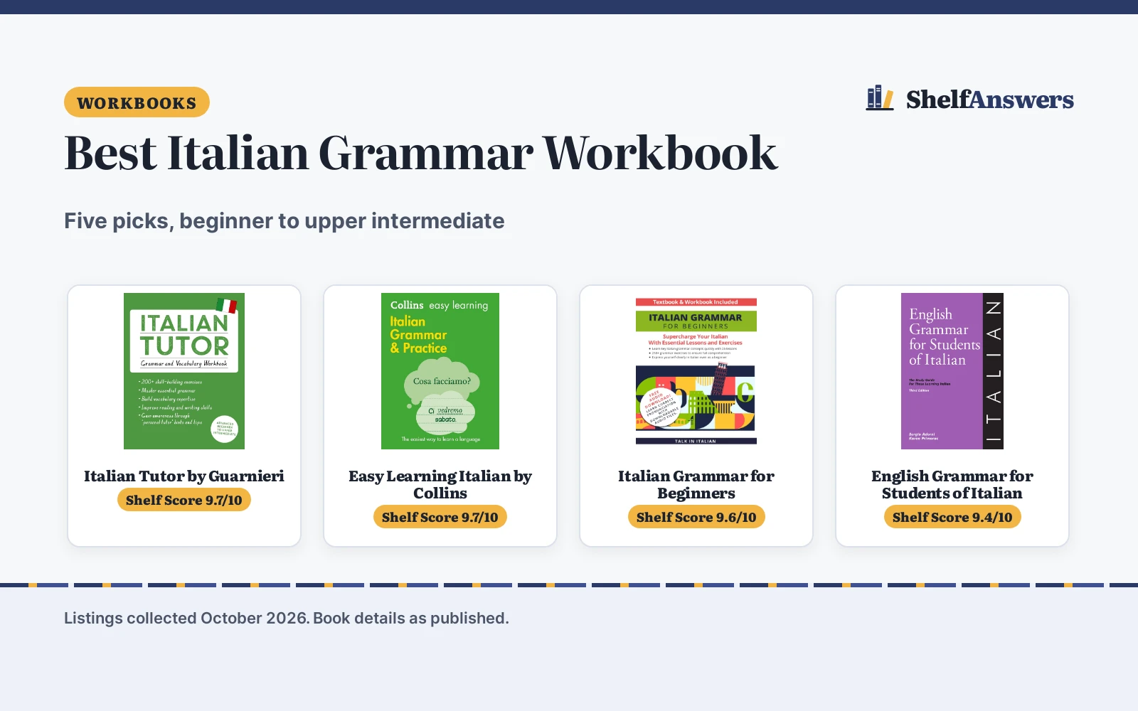 Best Italian Grammar Workbook (2026): 5 Picks Compared
