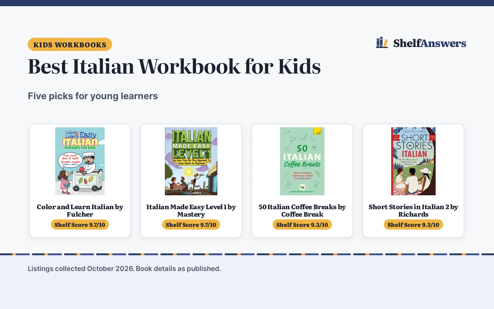 Best Italian Workbook for Kids (2026): 5 Picks Compared